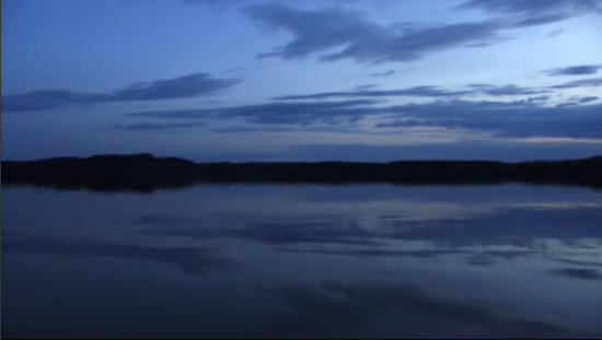 Using video shot in Finland, Campanale lays an ambient track of digital pops and clicks against a perfect, languid, 360 degree pan of a line of trees reflected in a lake at dusk.