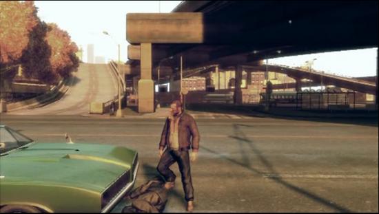 A film still of a Grand Theft Auto Short film on game violence