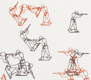 Csuri's lithograph of randomly placed vector outlines of toy soldiers was produced in 1967 during the Vietnam War, a war that ran as long as it did in no small part due to game theory and computer simulation.