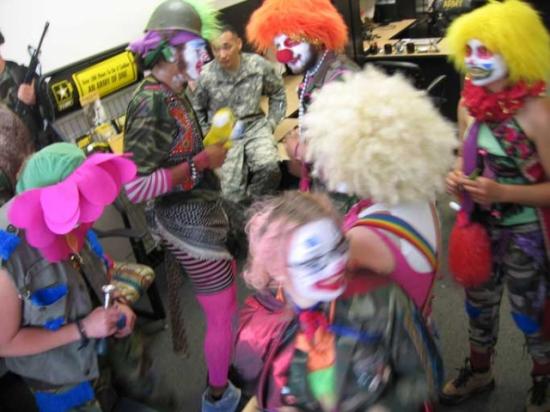 The Clandestine Insurgent Rebel Clown Army at the military recruitment center in Oakland, 2006