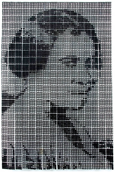 1/3 Sonya Clark, Madam CJ Walker (large), 2008, plastic combs, 132 x 96 x 8 in.