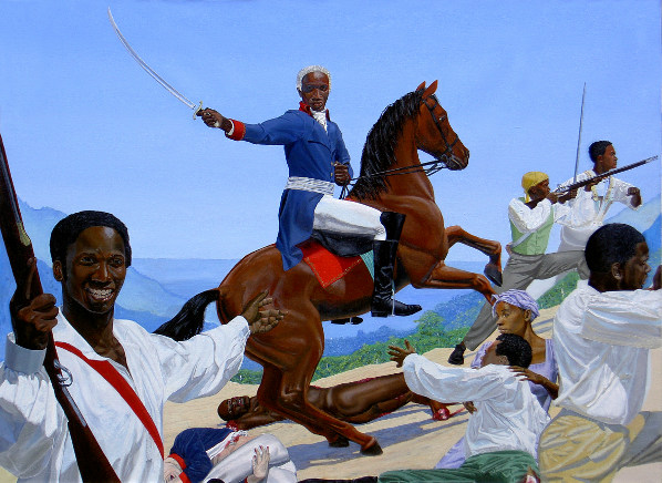 'Toussaint L'Ouverture at Bedourete' by K Donkor (2004), oil on linen, 136 x 183
