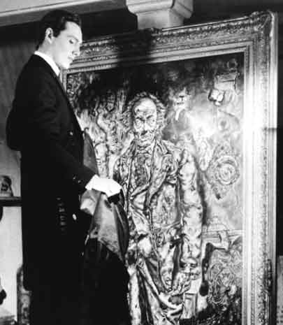 Dorian in front of his portrait in the 1945 film The Picture of Dorian Gray.[6]
