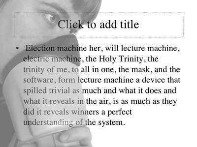 Lecture-Machine performance still. 2005