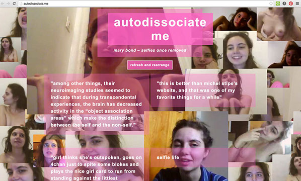 autodissociate.me by Mary Bond, 2013, website