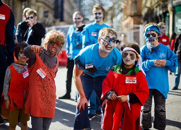 "High Street Casualties: Ellie Harrison's Zombie Walk" event at Ort Gallery on 11 April 2015, photograph by Marcin Sz