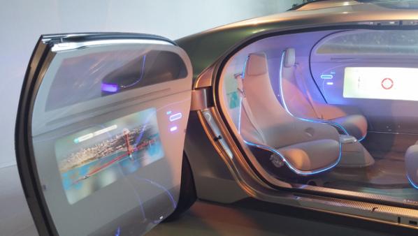 Interior view of the Mercedes-Benz F 015. Photo courtesy of Natalie Kane.