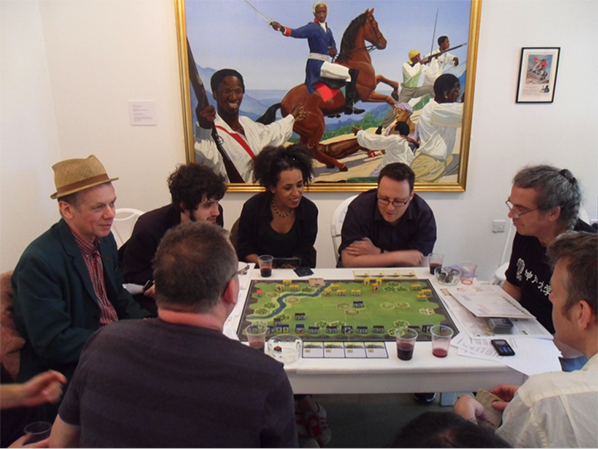 The Game of War played by Class Wargames  as part of Invisible Forces exhibition at Furtherfield Gallery in 2012