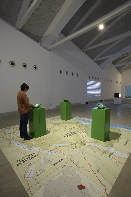 The voice of the farmers" installation. Monsters of the machine exhibition, at Laboral, in Spain. Image by Marcos Morilla.