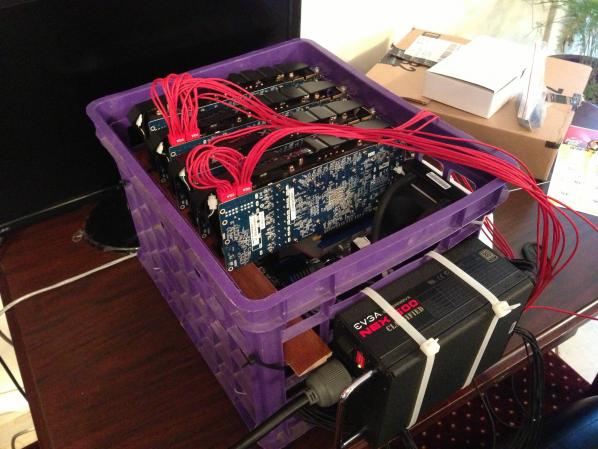 milk-crate mining rig