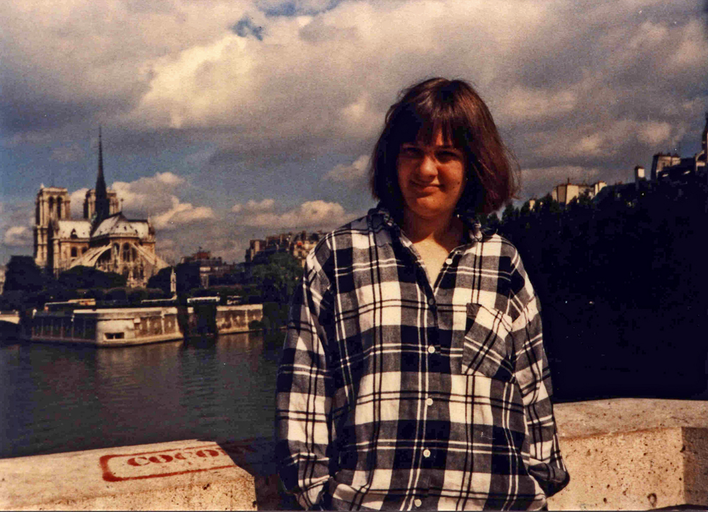 Millie at Notre Dame, 1986.  Both Millie and Notre Dame are gone.