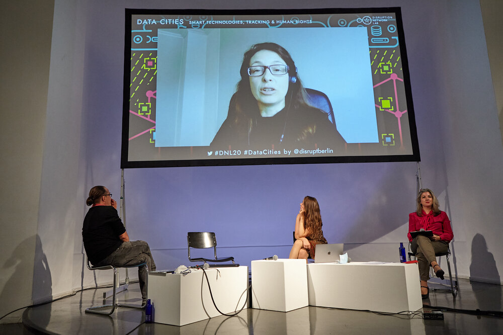 Panel discussion “Making Cities Smart for Us: Subverting Tracking & Surveillance” with Eva Blum- Dumontet, Andreas Zingerle, Linda Kronman and Tatiana Bazzichelli