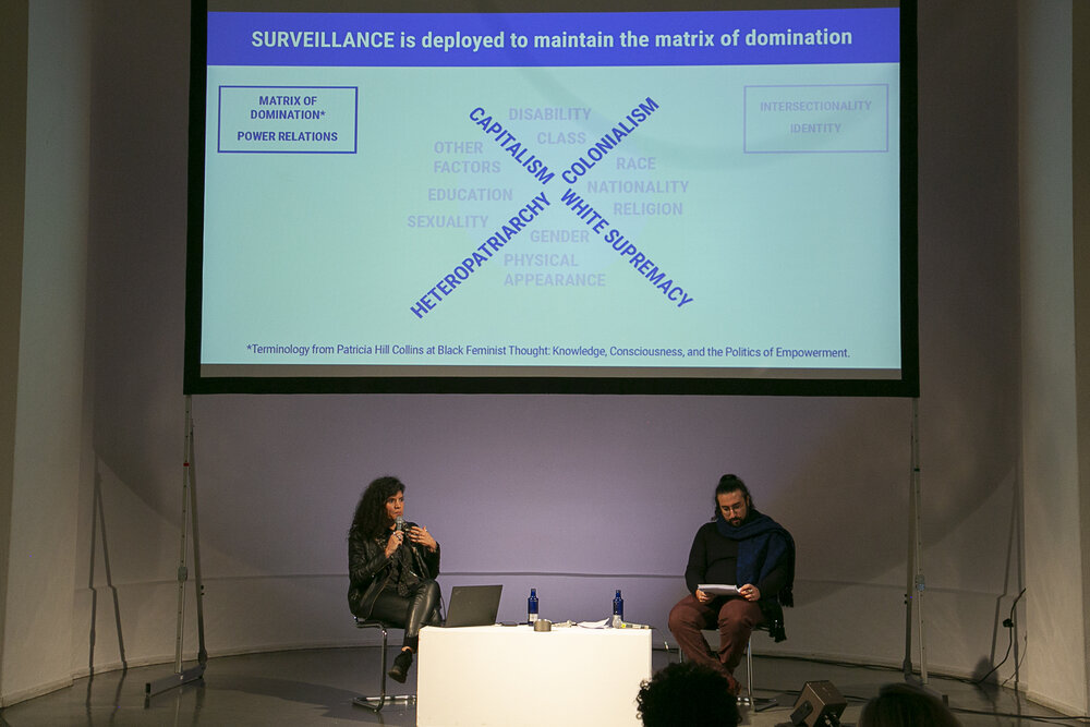 Joana Varon and Walid El-Houri during the panel “Politics & Technologies of Fear”